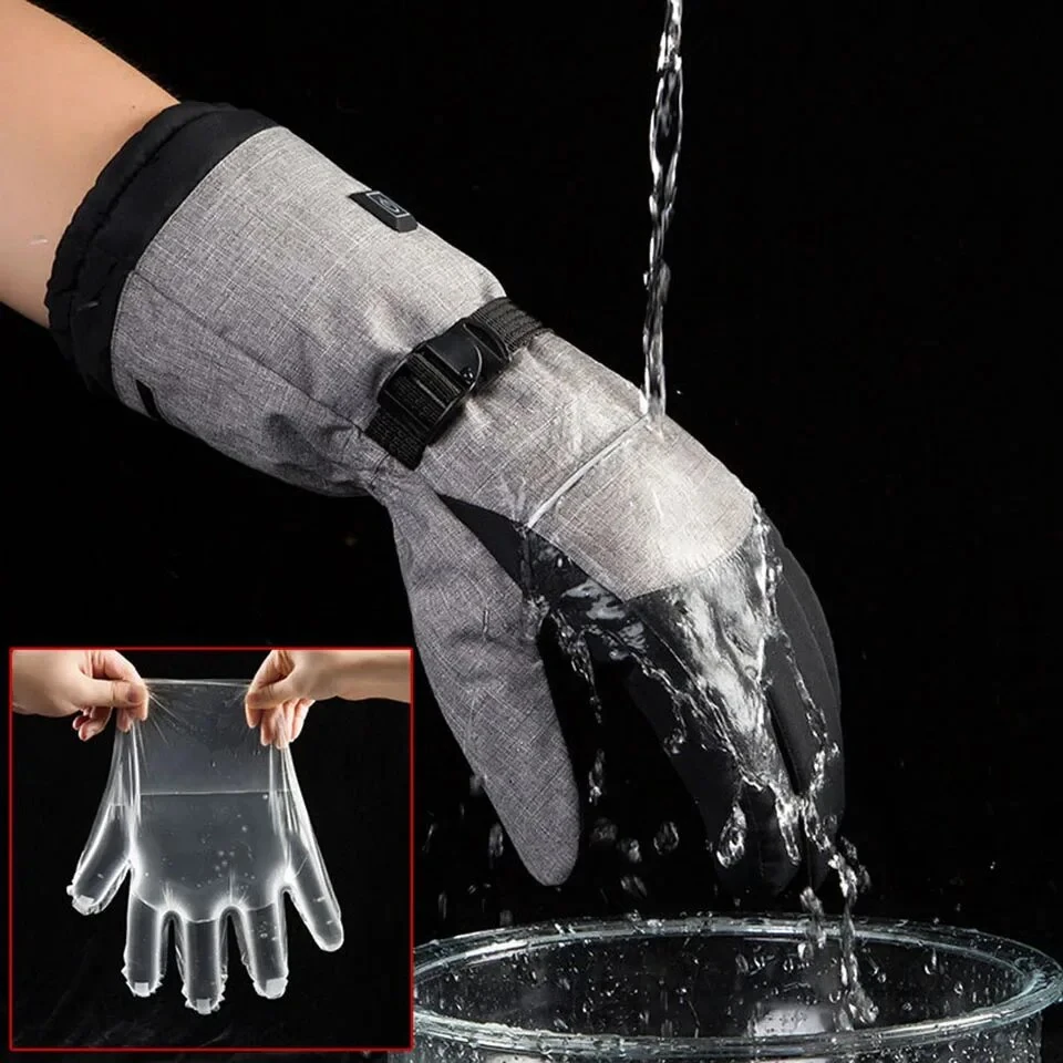 (image for) TENGOO Heated Gloves Thermal Winter Waterproof Ski Heated Gloves MTB Riding Windproof Motorcycle Five-Finger Touch Screen Gloves